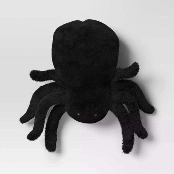 Spider Shaped Shearling Throw Pillow Black - Hyde & EEK - Target Halloween 2024 - Picture 1 of 6